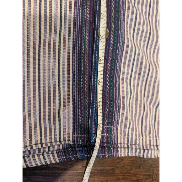 Vintage‎ Handmade Guatemalan Striped Shirt Jacket Mens 2XL Aztec Cowboy Western - Picture 7 of 9
